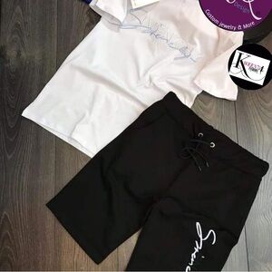 Embroidered T-Shirt With Sweat Shorts Set